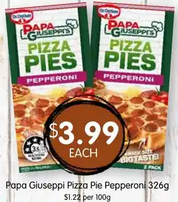 Spudshed Papa Giuseppi Pizza Pie Pepperoni offer