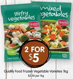 Spudshed Quality Food Frozen Vegetable Varieties offer