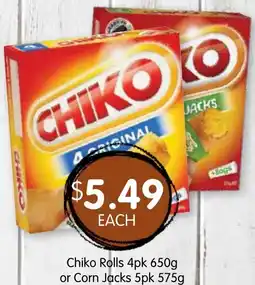 Spudshed Chiko Rolls or Corn Jacks offer