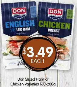 Spudshed Don Sliced Ham or Chicken Varieties offer