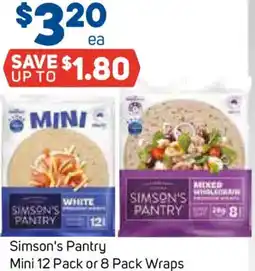 Foodland Simson's Pantry Mini or Wraps offer