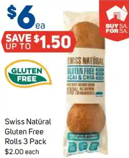 Foodland Swiss Natural Gluten Free Rolls offer