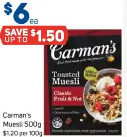 Foodland Carman's Muesli offer