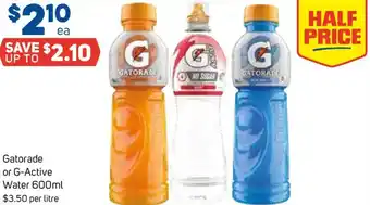 Foodland Gatorade or G-Active Water offer