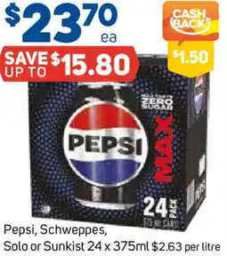 Foodland Pepsi Schweppes Solo or Sunkist offer