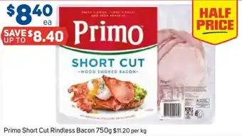 Foodland Primo Short Cut Rindless Bacon offer