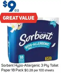 Foodland Sorbent Hypo Allergenic 3 Ply Toilet Paper offer