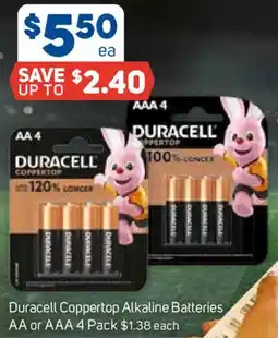 Foodland Duracell coppertop alkaline batteries aa or aaa offer