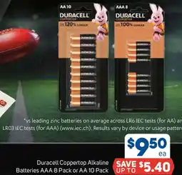 Foodland Duracell coppertop alkaline batteries aaa or aa offer
