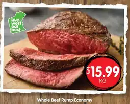 Spudshed Whole Beef Rump Economy offer
