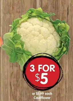 Spudshed Cauliflower offer