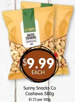 Spudshed Sunny Snacks Co Cashews offer
