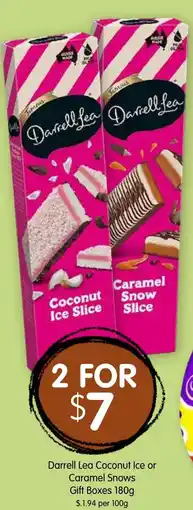 Spudshed Darrell Lea Coconut Ice or Caramel Snows Gift Boxes offer