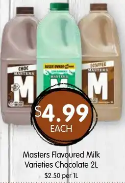 Spudshed Masters Flavoured Milk Varieties Chocolate offer