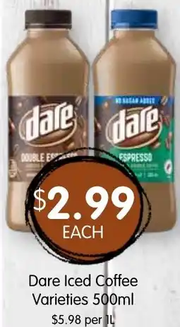 Spudshed Dare Iced Coffee Varieties offer