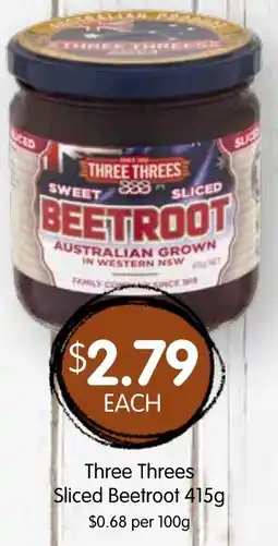 Spudshed Three Threes Sliced Beetroot offer
