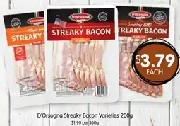 Spudshed D Orsogna Streaky Bacon Varieties offer