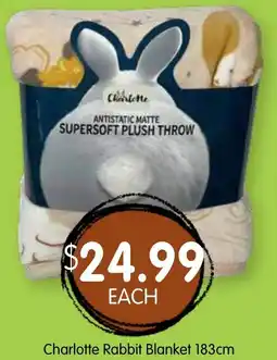 Spudshed Charlotte Rabbit Blanket offer