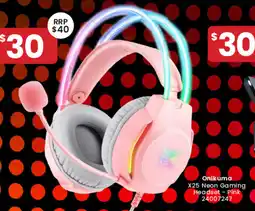 Toymate Onikuma X25 Neon Gaming Headset Pink offer