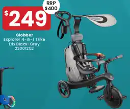 Toymate Globber explorer 4 in 1 trike dix black grey offer