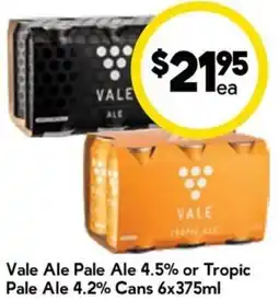 Drakes Vale Ale Pale Ale 4.5% or Tropic Pale Ale 4.2% Cans offer