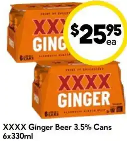 Drakes XXXX Ginger Beer 3.5% Cans offer