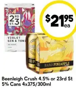 Drakes Beenleigh Crush 4.5% or 23rd St 5% Cans offer