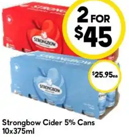 Drakes Strongbow Cider 5% Cans offer