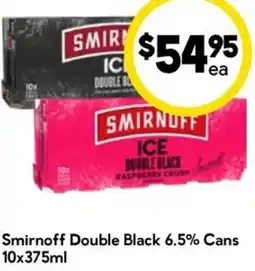 Drakes Smirnoff Double Black 6.5% Cans offer