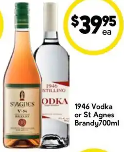 Drakes 1946 Vodka or St Agnes Brandy offer