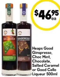 Drakes Heaps Good Ginspresso Choc Mint Chocolate Salted Caramel or Good Cello Liqueur offer