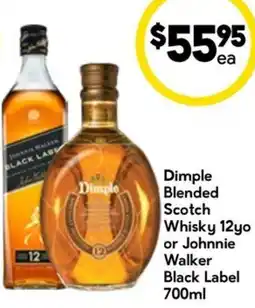 Drakes Dimple Blended Scotch Whisky 12yo or Johnnie Walker Black Label offer