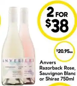 Drakes Anversers anvers razorback rose, sauvignon blanc or shiraz offer