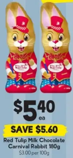 Drakes Red Tulip Milk Chocolate Carnival Rabbit offer