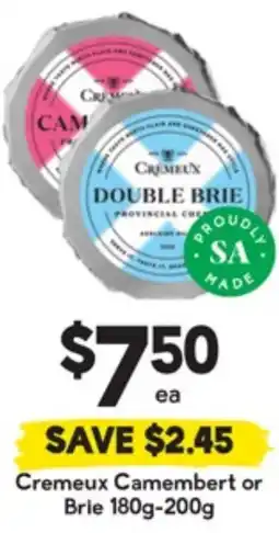 Drakes Cremeux Camembert or Brie offer