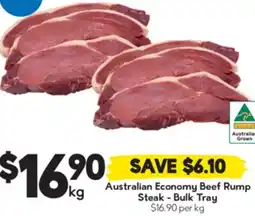 Drakes Australian Economy Beef Rump Steak Bulk Tray offer