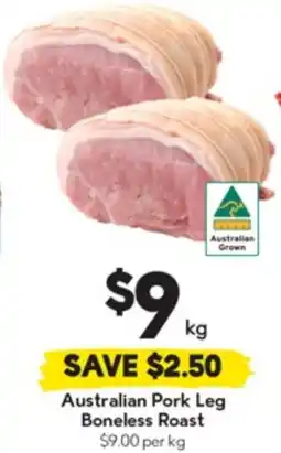 Drakes Australian Pork Leg Boneless Roast offer