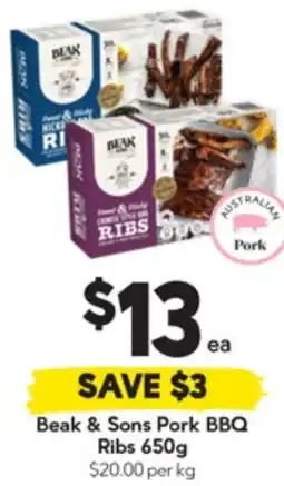 Drakes Beak & Sons Pork BBQ Ribs offer