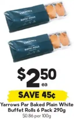 Drakes Yarrows Par Baked Plain White Buffet Rolls offer