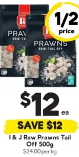 Drakes I & J Raw Prawns Tail Off offer