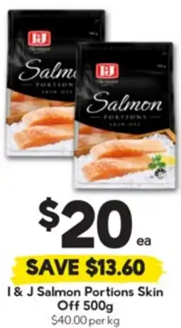 Drakes I&J Salmon Portions Skin Off offer