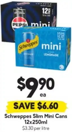 Drakes Schweppes Slim Mini Cans offer