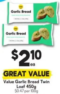 Drakes Value Garlic Bread Twin Loaf offer