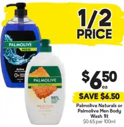 Drakes Palmolive Naturals or Palmolive Men Body Wash offer