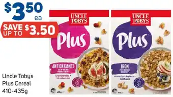 Foodland Uncle Tobys Plus Cereal offer