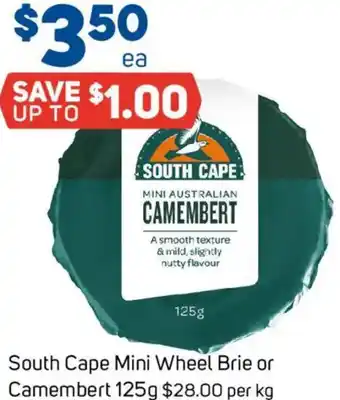 Foodland South Cape Mini Wheel Brie or Camembert offer