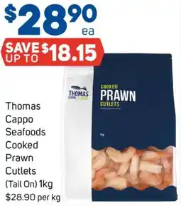 Foodland Thomas Cappo Seafoods Cooked Prawn Cutlets offer