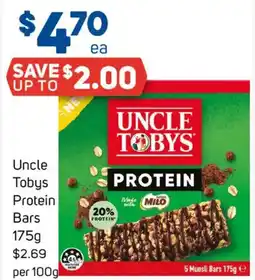 Foodland Uncle Tobys Protein Bars offer