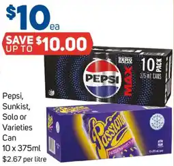 Foodland Pepsi, Sunkist, Solo or Varieties Can offer
