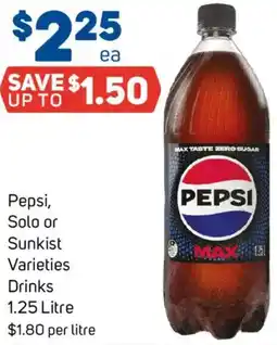 Foodland Pepsi, Solo or Sunkist Varieties Drinks offer